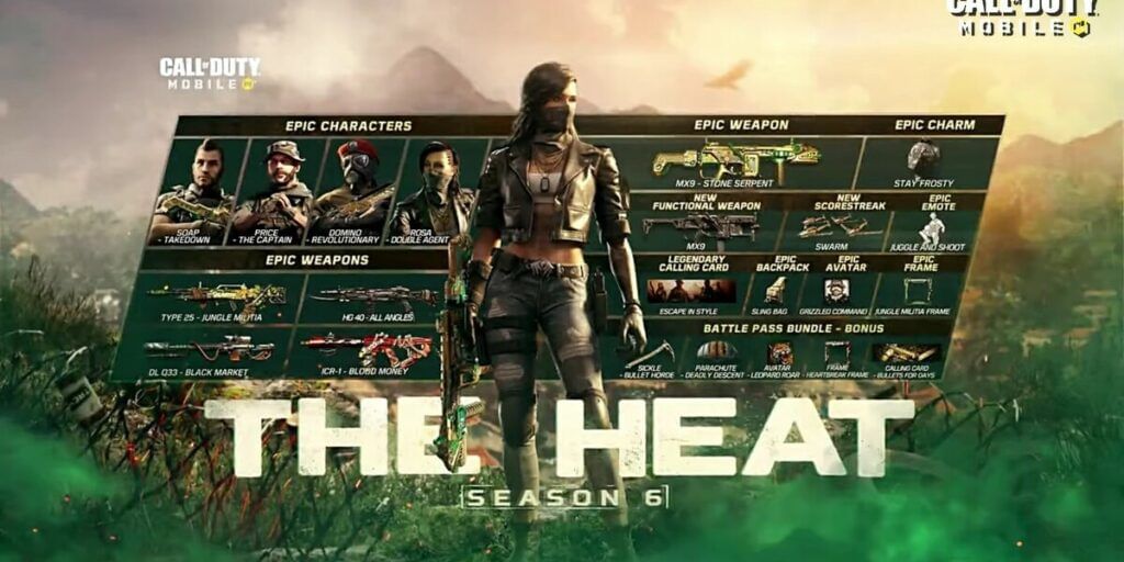 Call of Duty Mobile Season 6 The Heat Battle Pass Rewards
