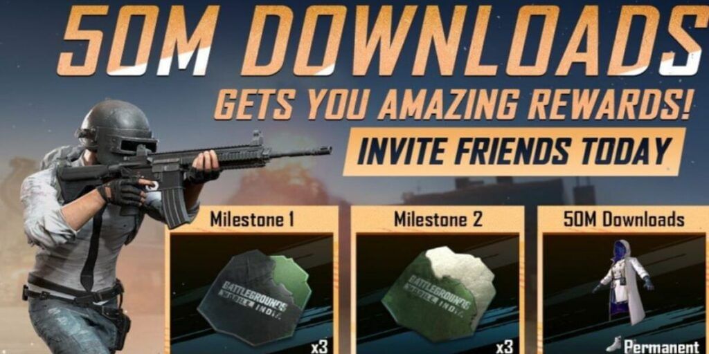 BGMI 50 Million Download Rewards
