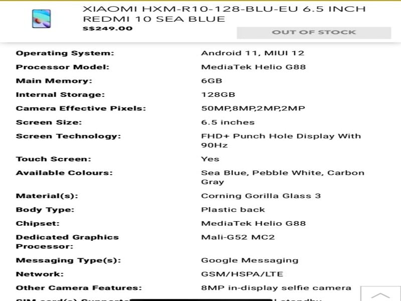 redmi 10 - full specs