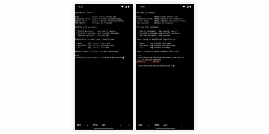 ADB devices command