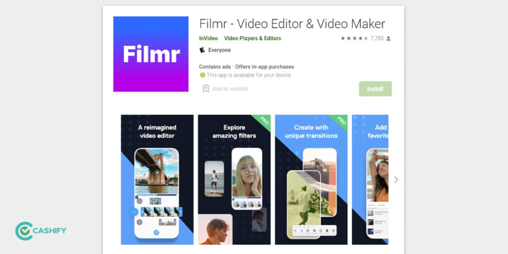 Filmr Popular video editing app