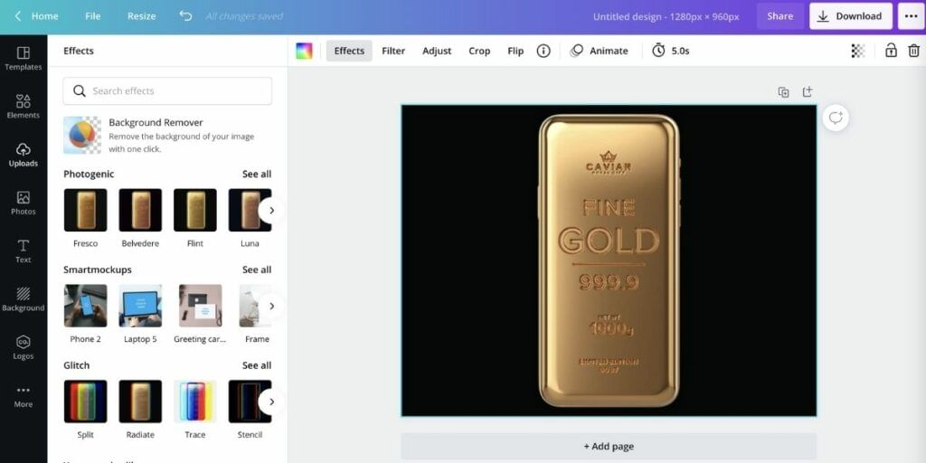 Canva to remove background image