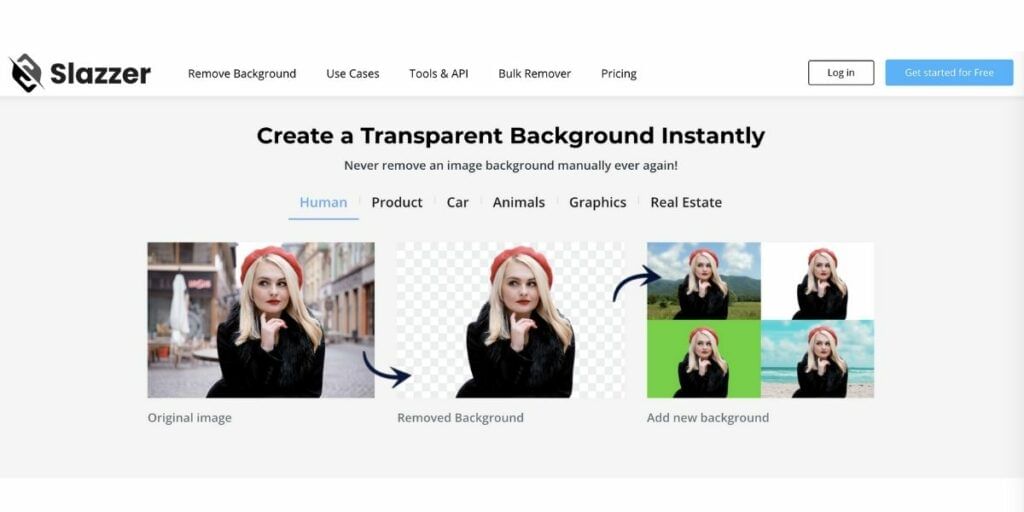 remove background image using slazzer
