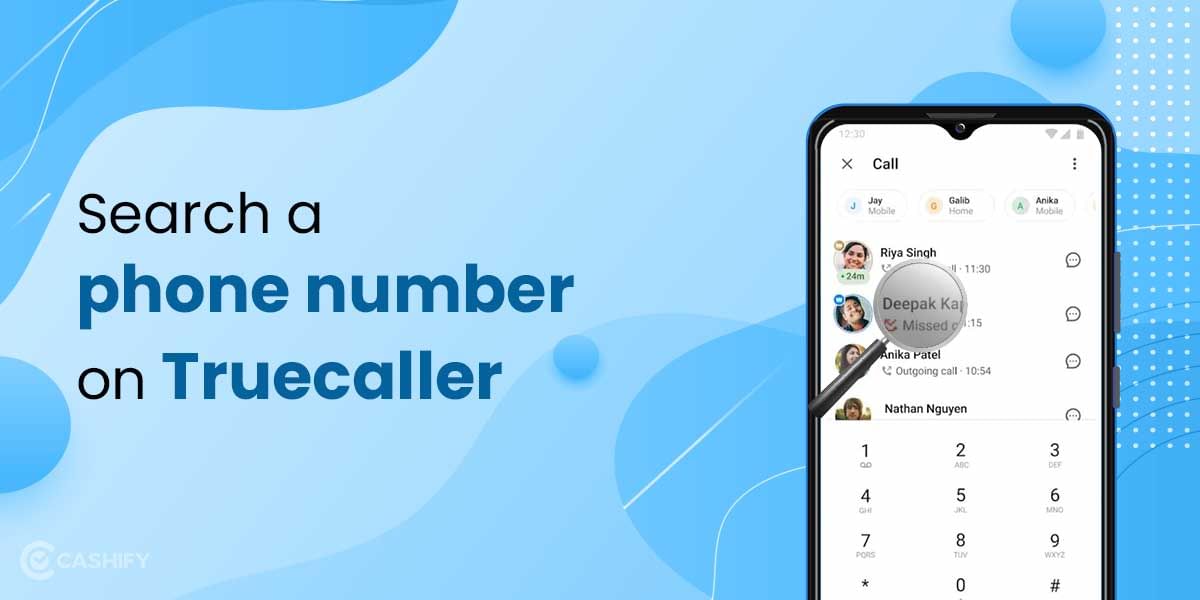 Search a phone number on Truecaller
