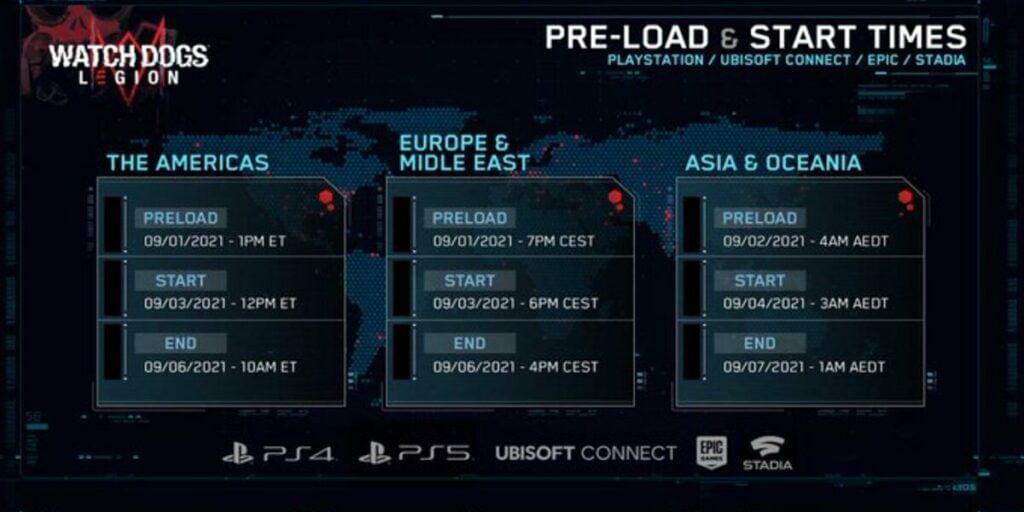 Watch Dogs Legion Free Weekend Dates