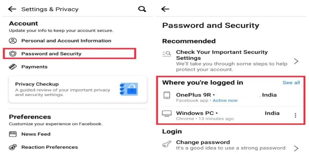 Facebook devices logged in guide