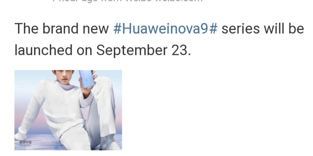 Huawei Nova 9 Launch Date