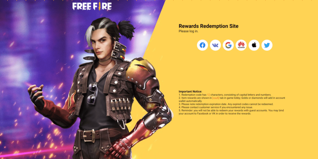 Garena Free Fire Redeem Code Website