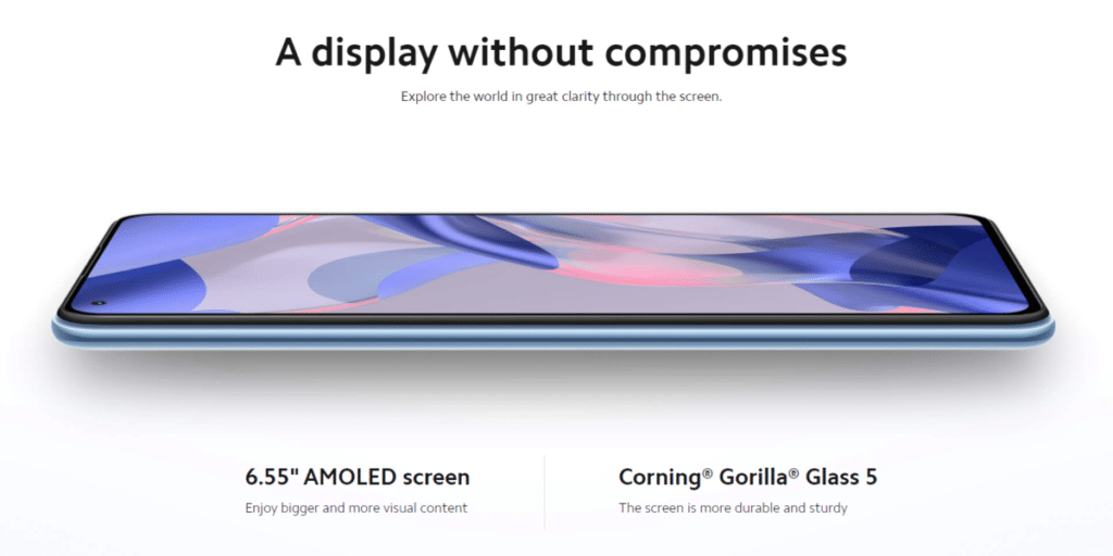 Xiaomi 11 Lite 5G NE Display Specs