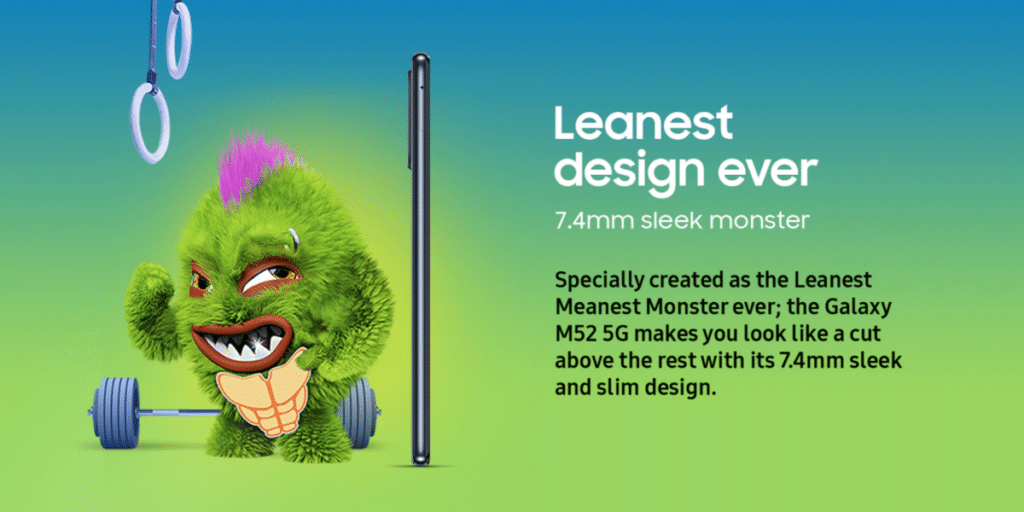 Samsung Galaxy M52 5G Design