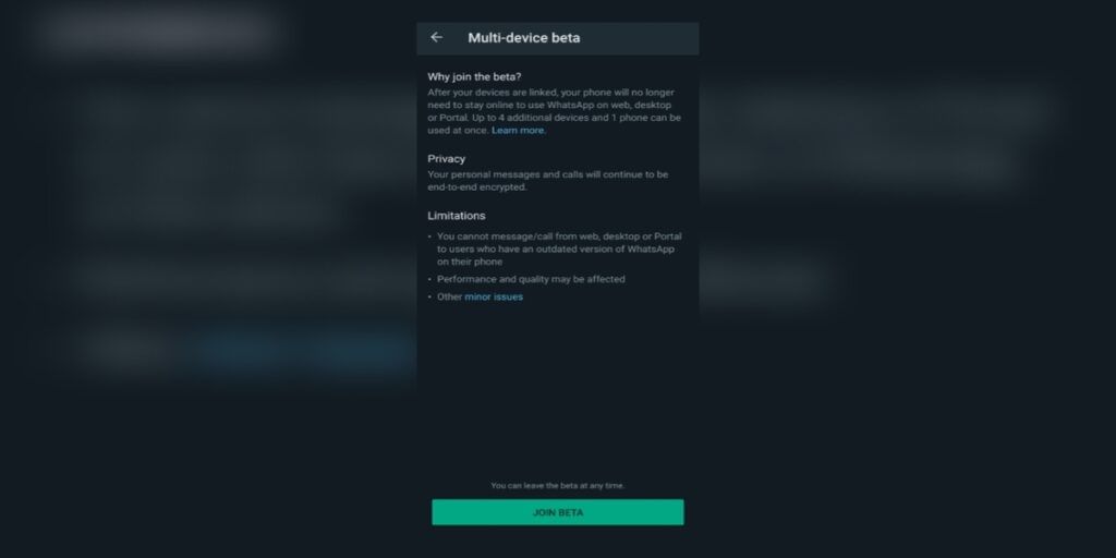 WhatsApp Multi Device Beta