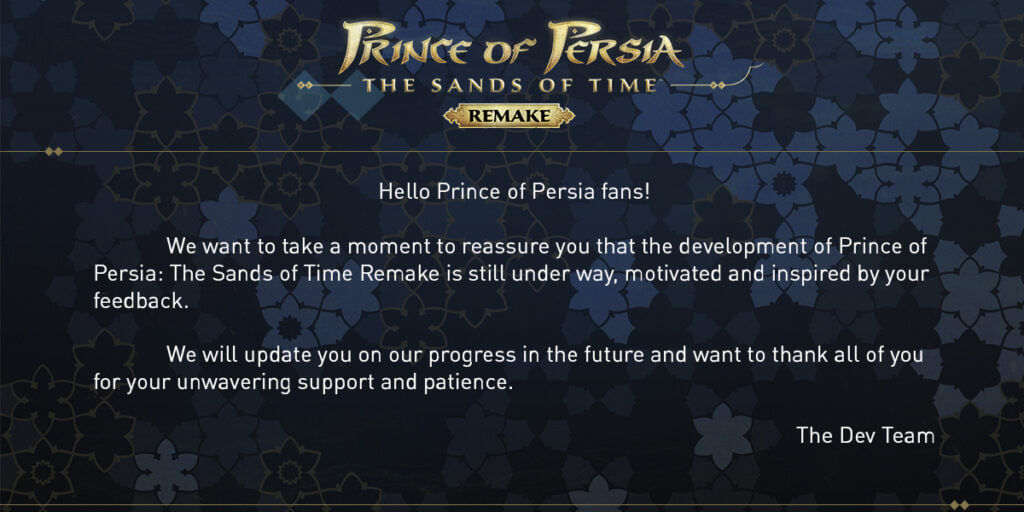 Prince of Persia Sands of Time Remake Delay Notice