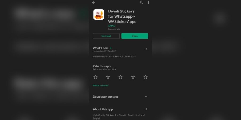 WAStickerApps Google Play Store