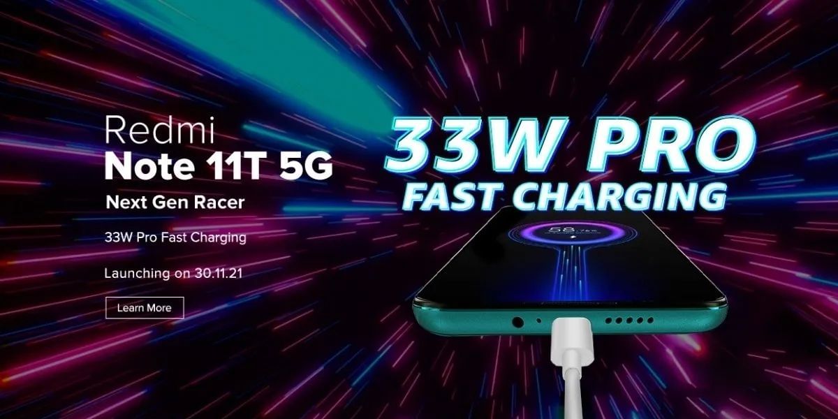 Here’s how Fast the Redmi Note 11T 5G will Charge Up!