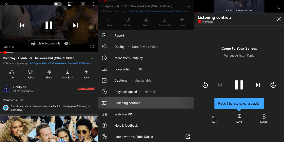 YouTube Rolls Out Listening Controls Feature on Android, iOS For Premium Users