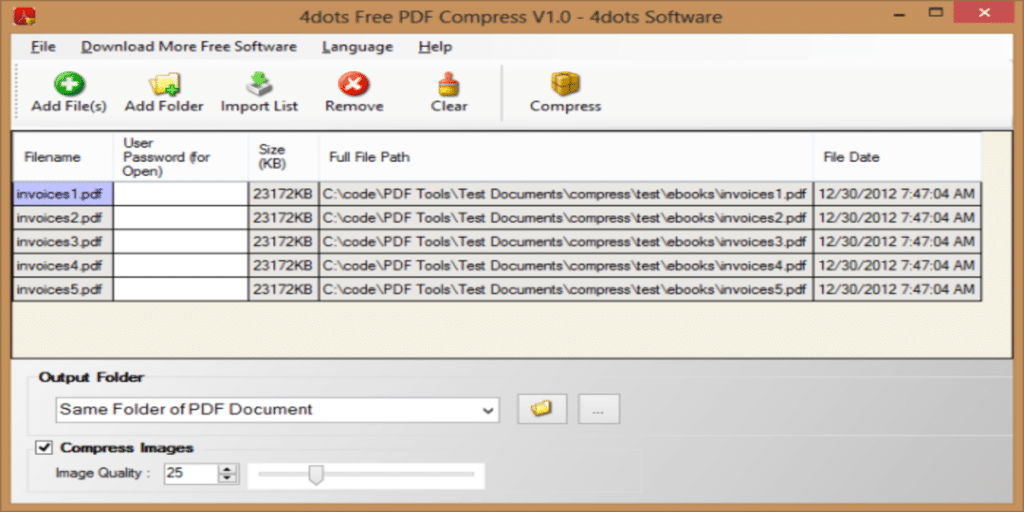 4DotsFree PDF Compressor