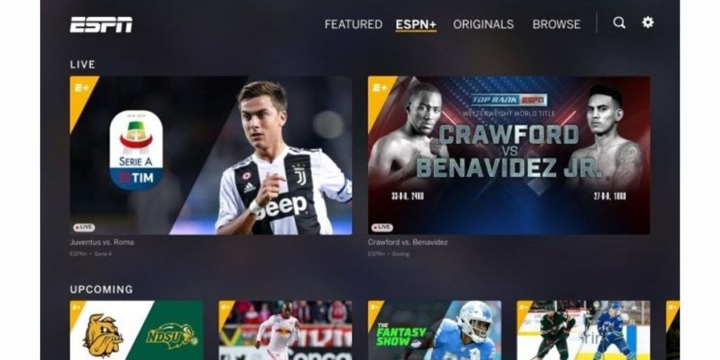 ESPN Plus interface