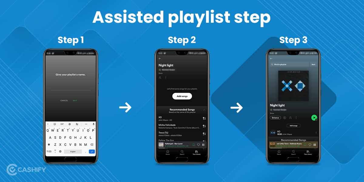 Assisted playlist step Spotify tricks
