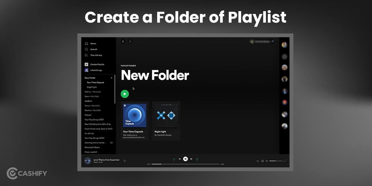 Create a Folder of Playlist Spotify tips and trick