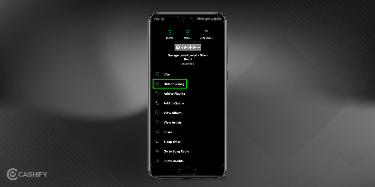 Hide song add Spotify trick