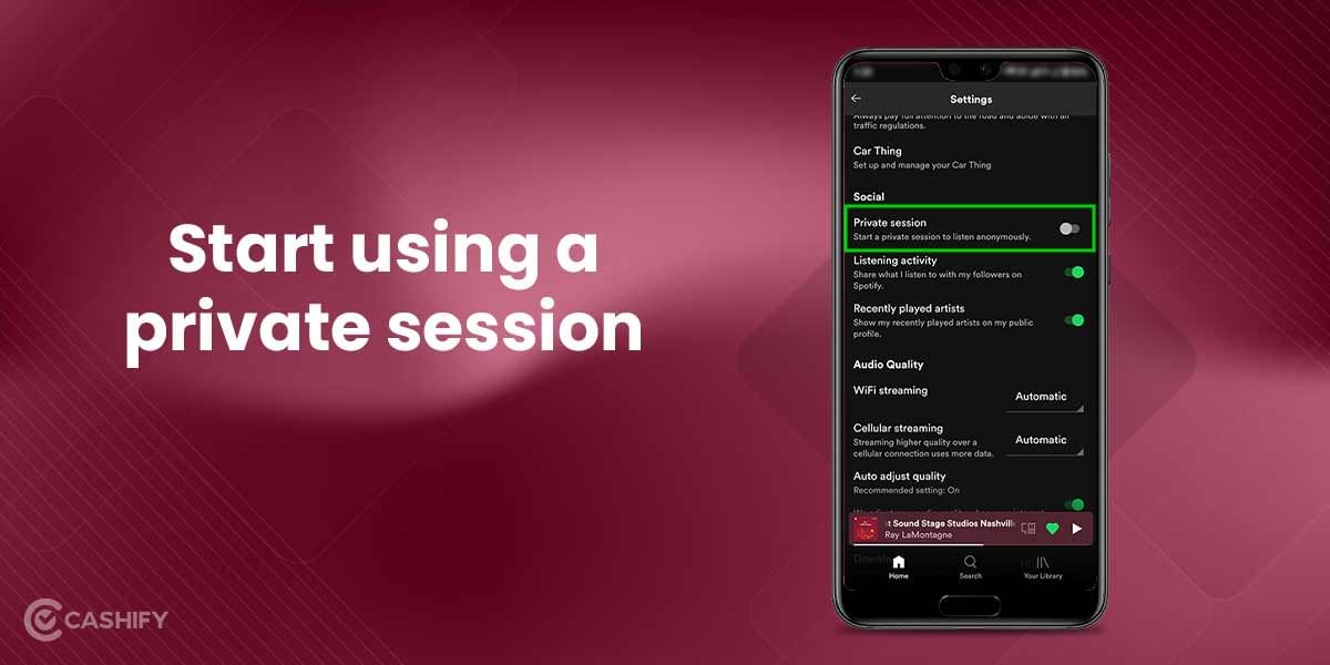 Start using a private session
