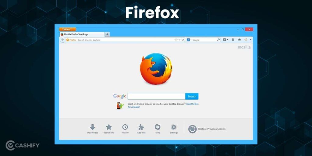 dark web browser: Firefox