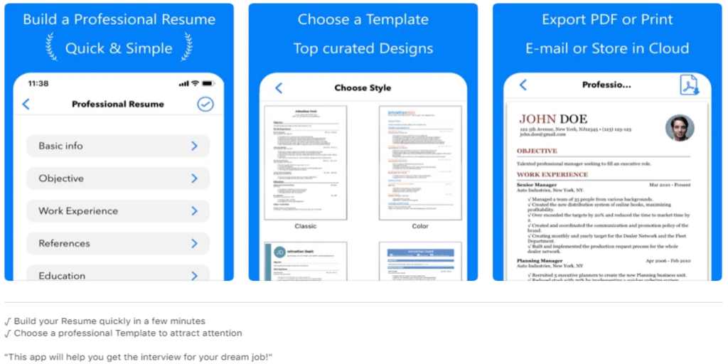 Resume Builder Plus best resume maker app