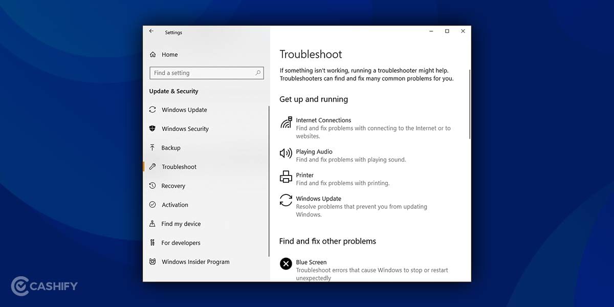 windows troubleshooter
