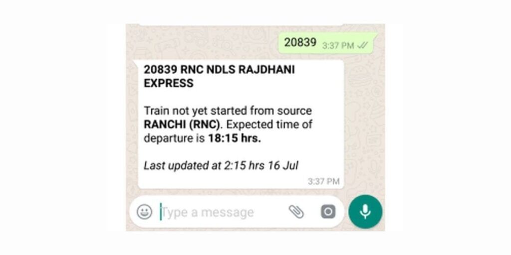 live train status via railofy