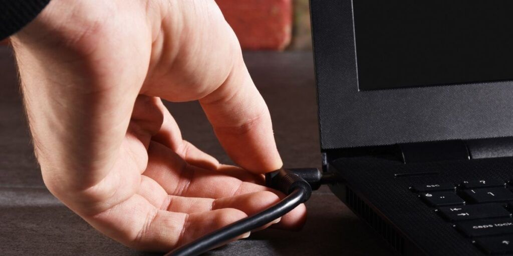 laptop plugged in