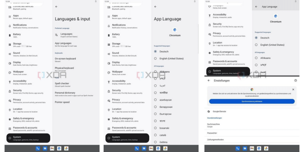 Android 13 Tiramisu App Languages