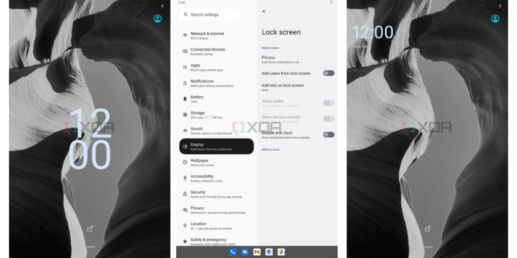 Android 13 Tiramisu Lock Screen Clock Layout