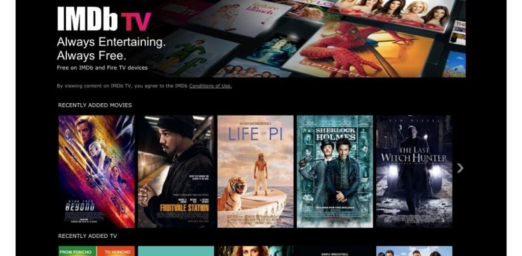Imdb TV online movie streaming