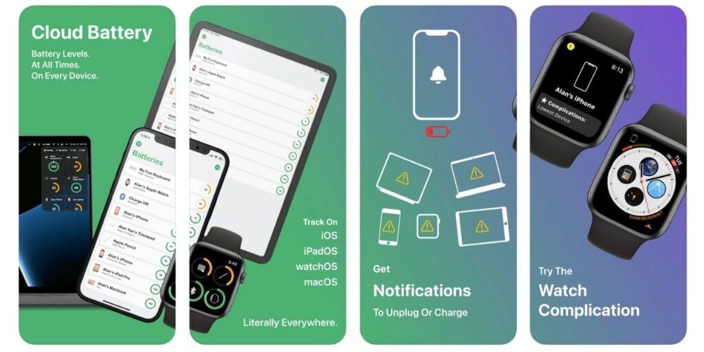 Cloud battery app for apple watch