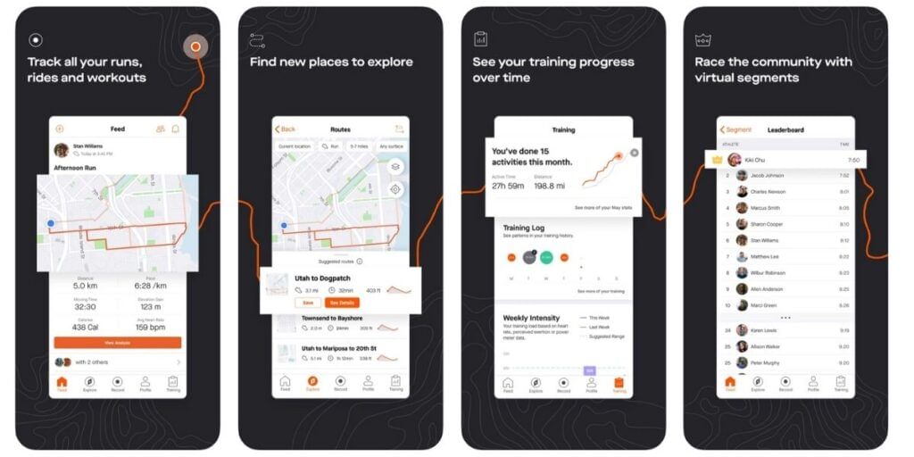 Strava app on apple watch