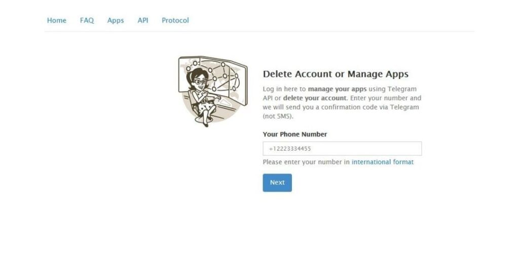 Delete your Telegram account manually-1