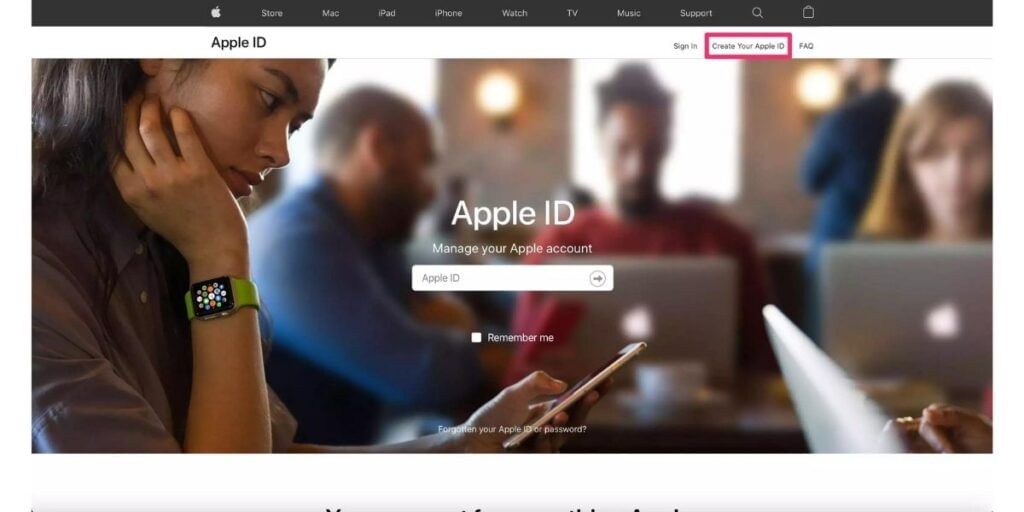 Create an Apple ID on any other device
