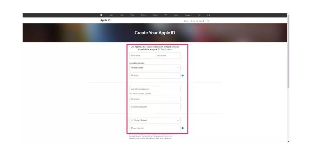 Create an Apple ID on any other device-1