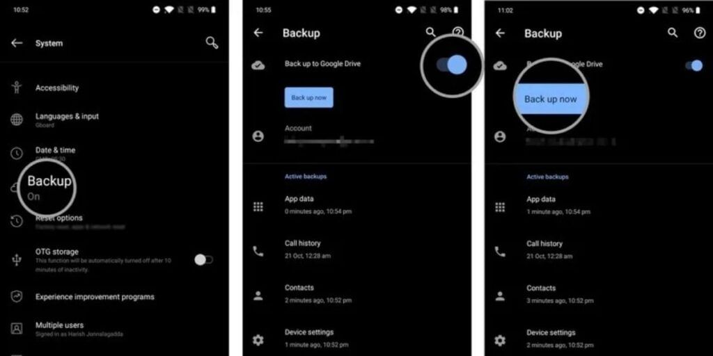 Google drive to transfer data from android to iPhone