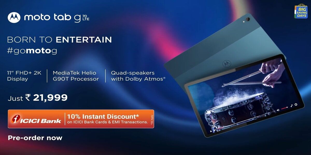 Motorola Tab G70 Price in India