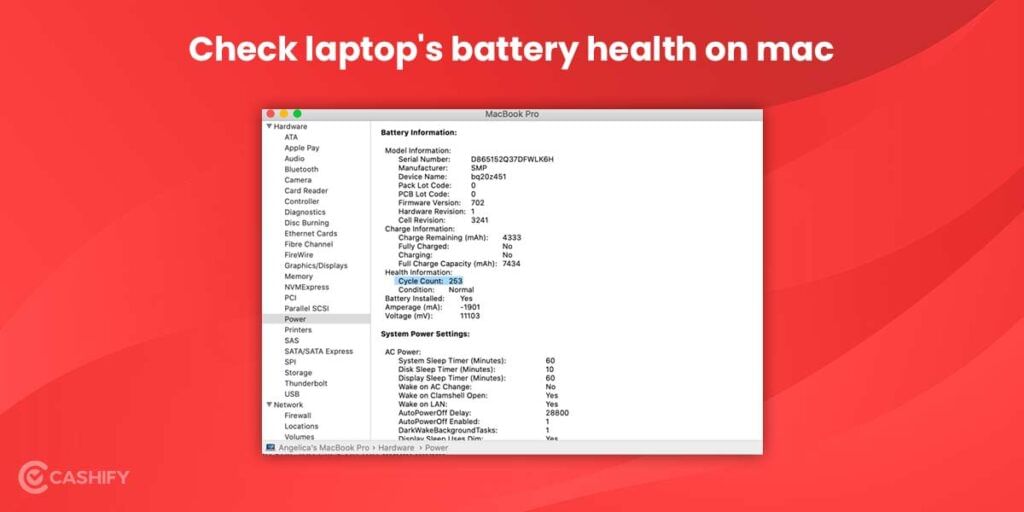 Check laptop's battery health