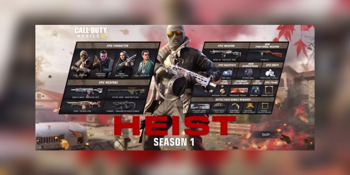 CoD Mobile Season 1: Heist Battle Pass