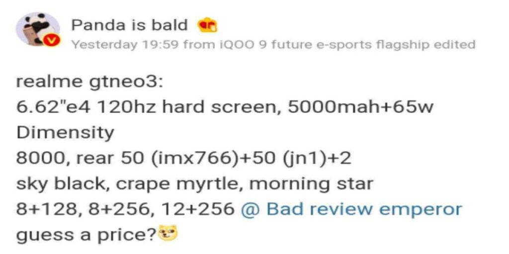 realme gt neo 3