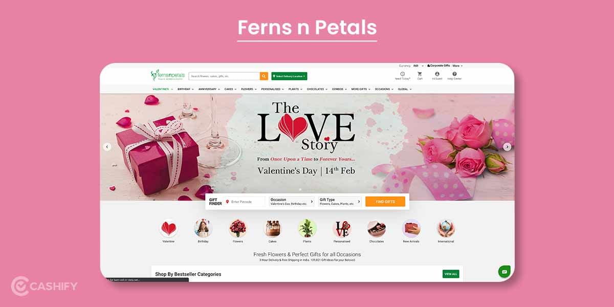 Ferns n Petals Valentine's day gifts him her
