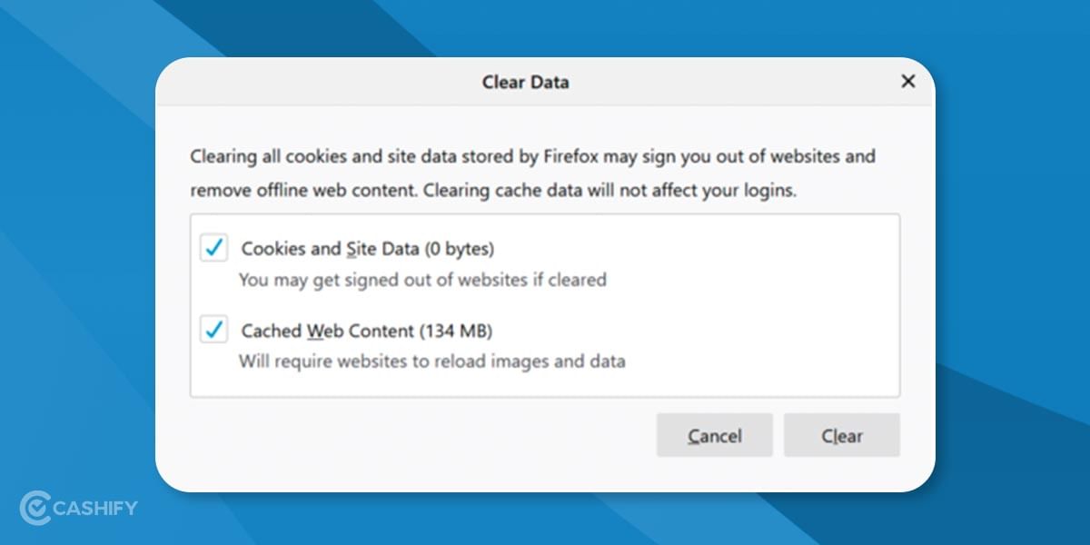 Clear Cache Data
