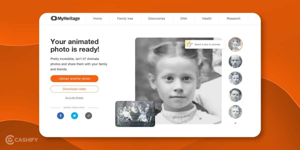 Myheritage website