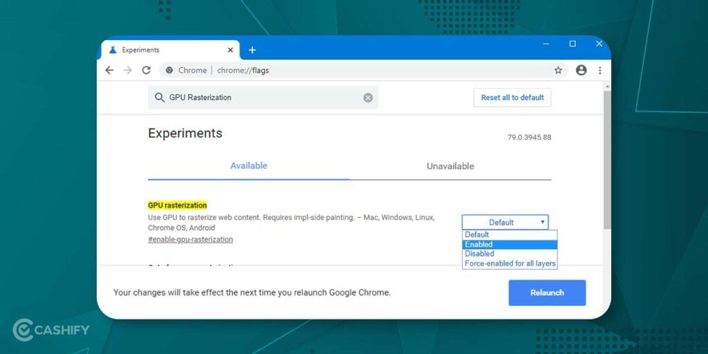Gpu rasterization chrome flags page