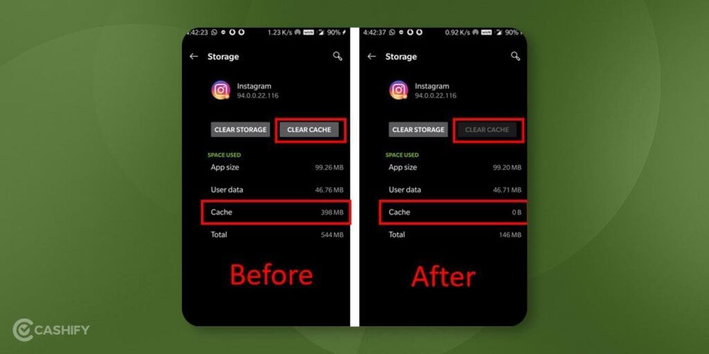 Clean cache on Android