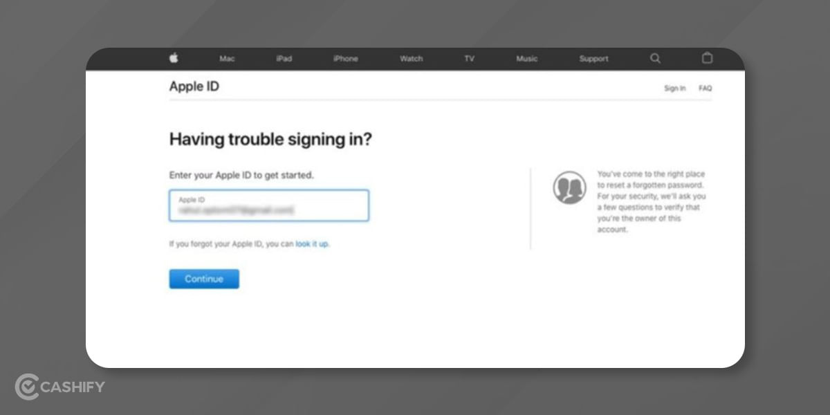 reset apple id password 1