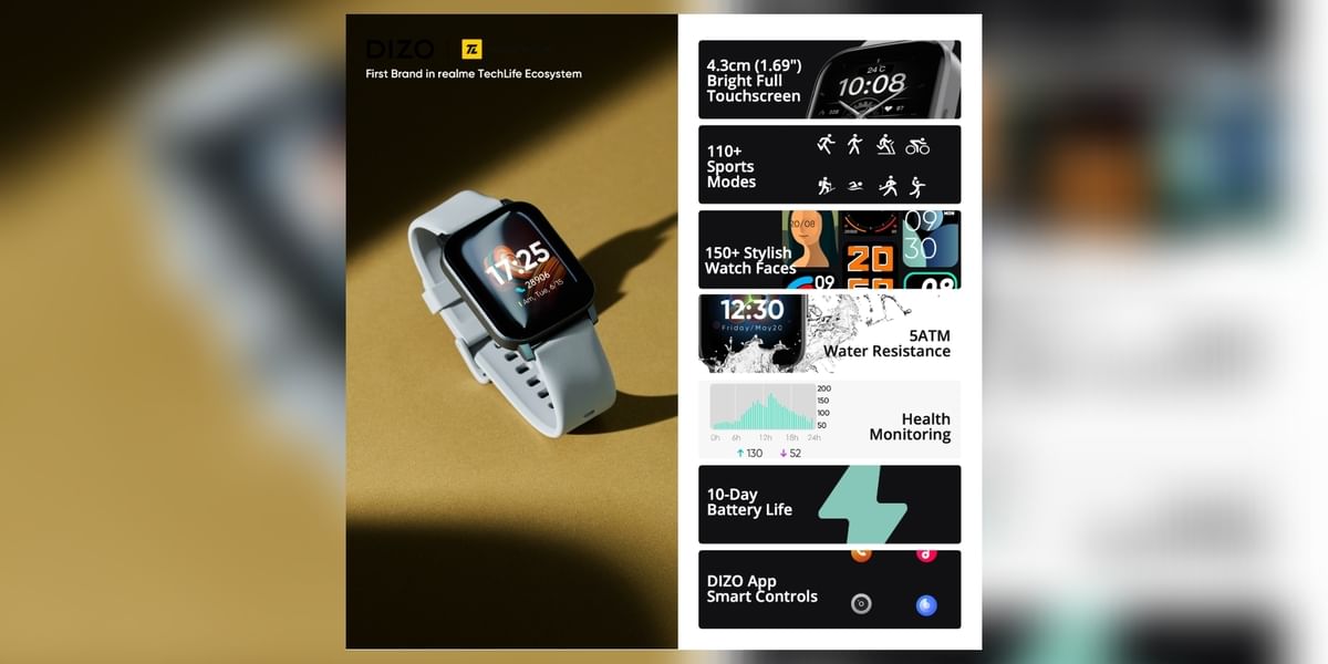 DIZO Watch 2 Sports Specs